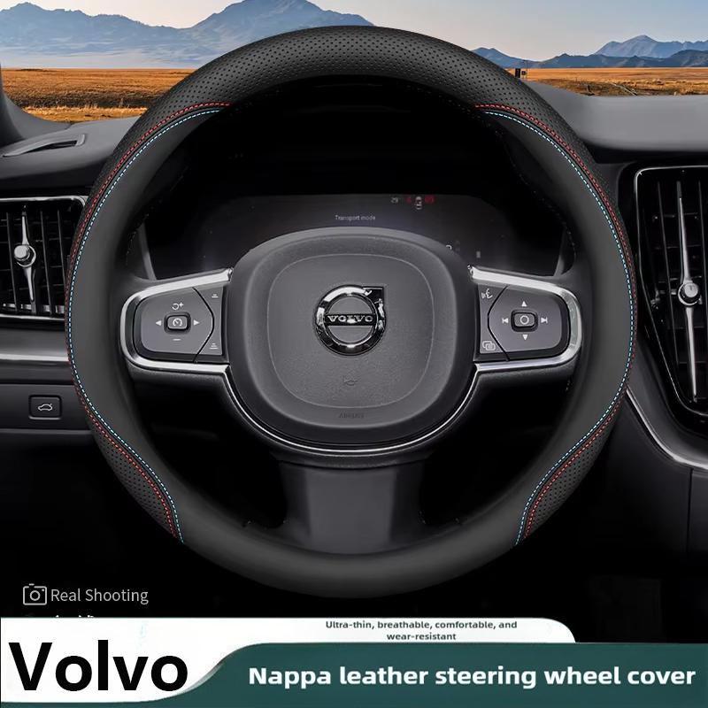 Кожаный чехол на руль автомобиля для Volvo Xc60 Xc40 Xc90 V60 S60 2015 2016 2017 2018 2024 2025 2026 Аксессуары