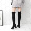Fashion Over-the-knee Boots Women Stretch Knit Long Socks Boots New Casual Black Sexy Nightclub Platform Shoes for Women Bottes