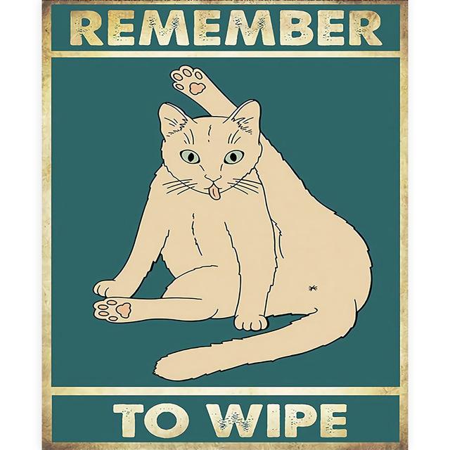 Панк Черный Кот Холст Картина Ретро Интересно Психического Здоровья Ванная Комната Гостиная Украшения Картина Настенное Искусство Домашний Декор