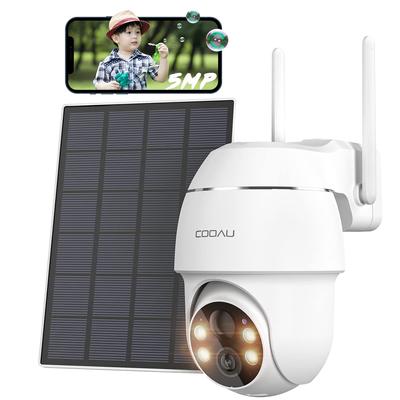 5 миллионов сверхвысоких COOAU безопасности ночной цвет PIR человеческое тело 5dBiWiFi широкоугольный PTZ-наблюдение для наружного без питания без проводов рабочая сеть