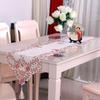 Tablecloth Embroidered Table Runner Gauze Flower Translucent Floral Lace Decor