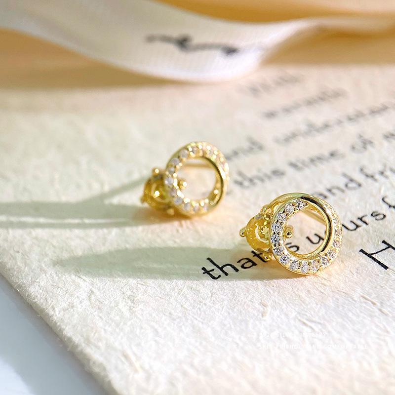 Изысканные круглые кольца, свежие серьги, нишевый дизайн, высококачественные и элегантные ушные косточки, украшения для ушей