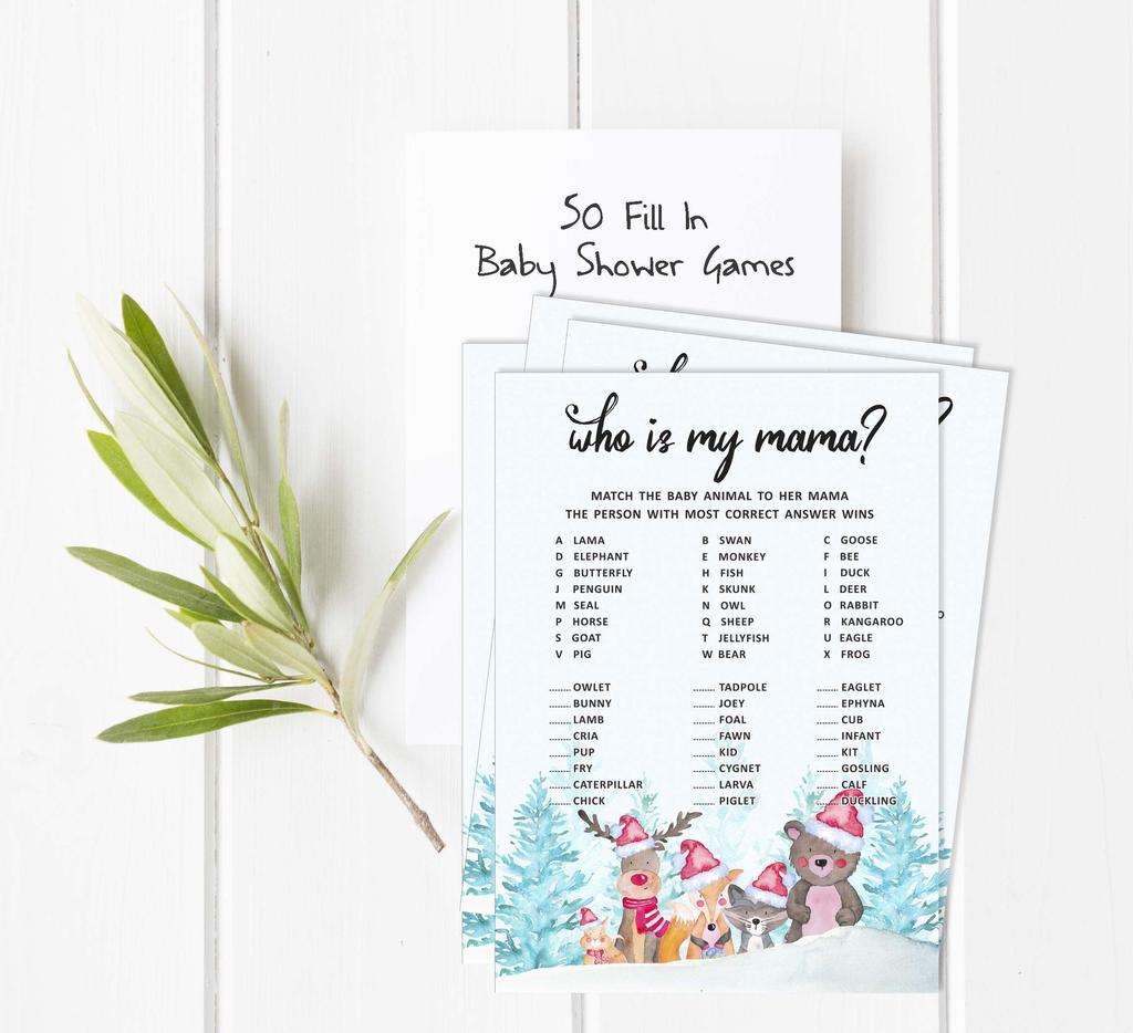 Inkdotpot 50 BabyA AlphabetA ABCA GameA Winter Jungle Theme Baby Shower Game Gender Neutral Party
