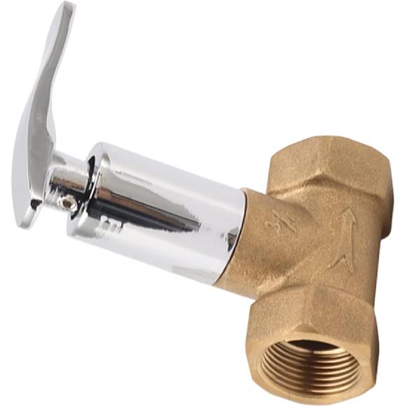 Water Stop Valve 3/4in Concealed Ceramic Brass Electroplated Water Valve Water Shut Off Valve for Kitchen Bathroom