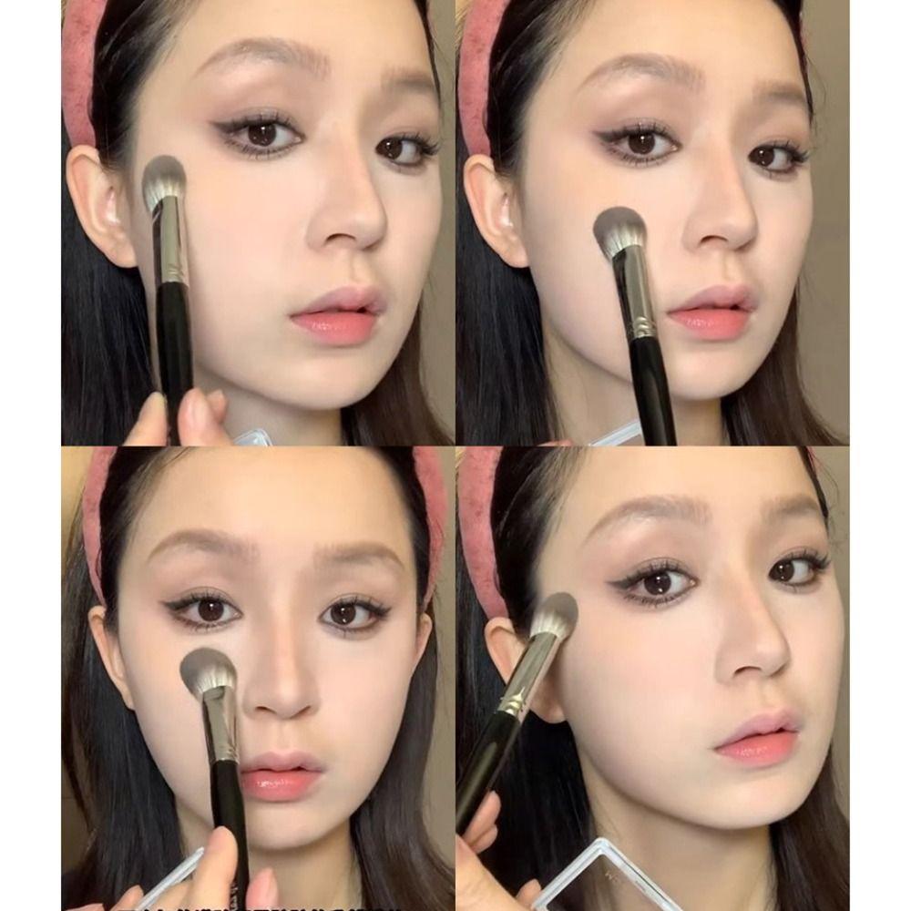 17CM Peach Heart Blusher Brush Soft Hair Makeup Tools Portable Powder Blush Cream Brushes