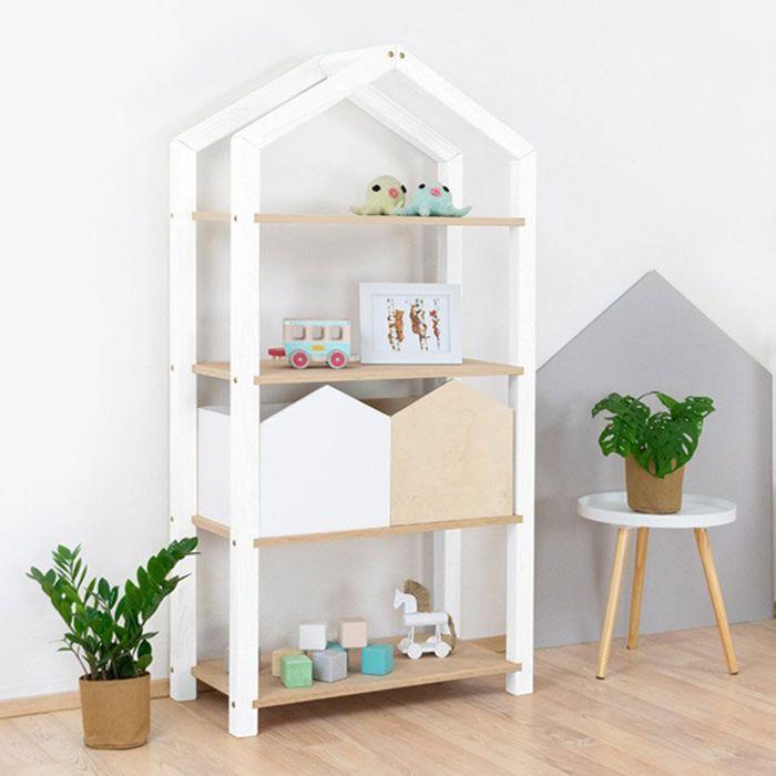 Etagère cabane TALLY - bois blanc et verni