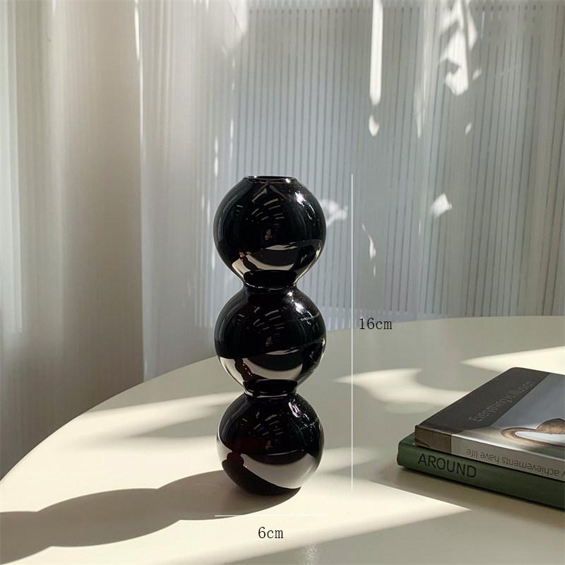 Скандинавский черный стеклянный подсвечник: Роскошный домашний декор для рабочего стола в гостиной