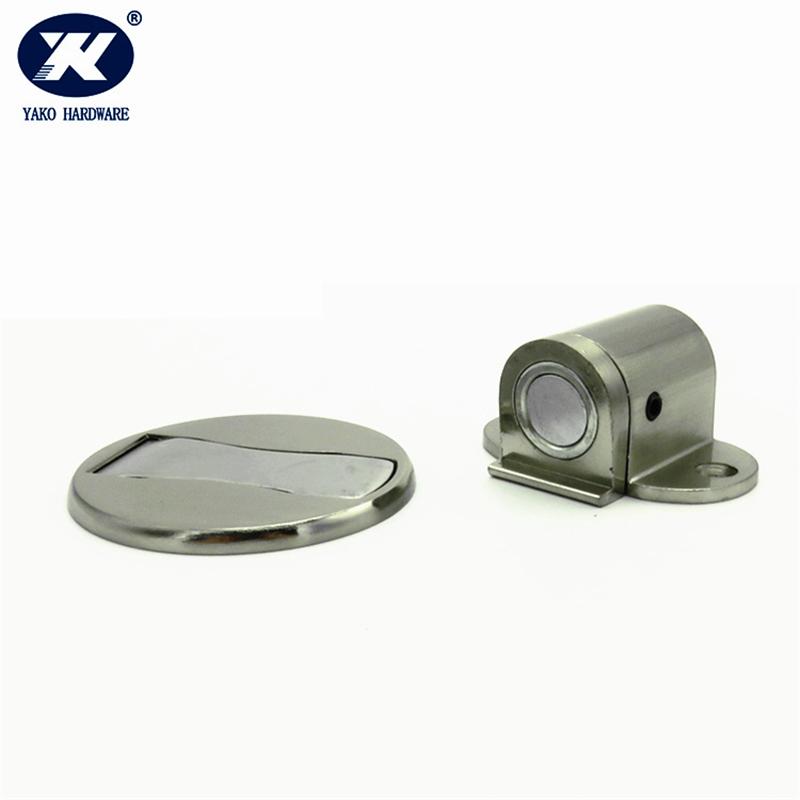 Magnetic Door Stopper Brushed Satin Nickel Floor Metal Invisible Adhesive Door Holder