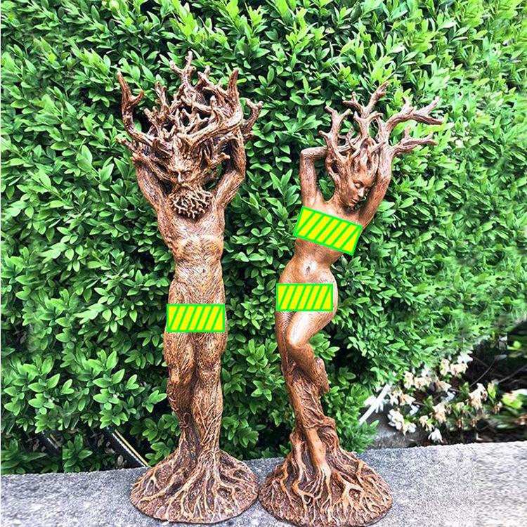 Creative Resin Forest Goddess Tree Statue for Home and Garden Decor