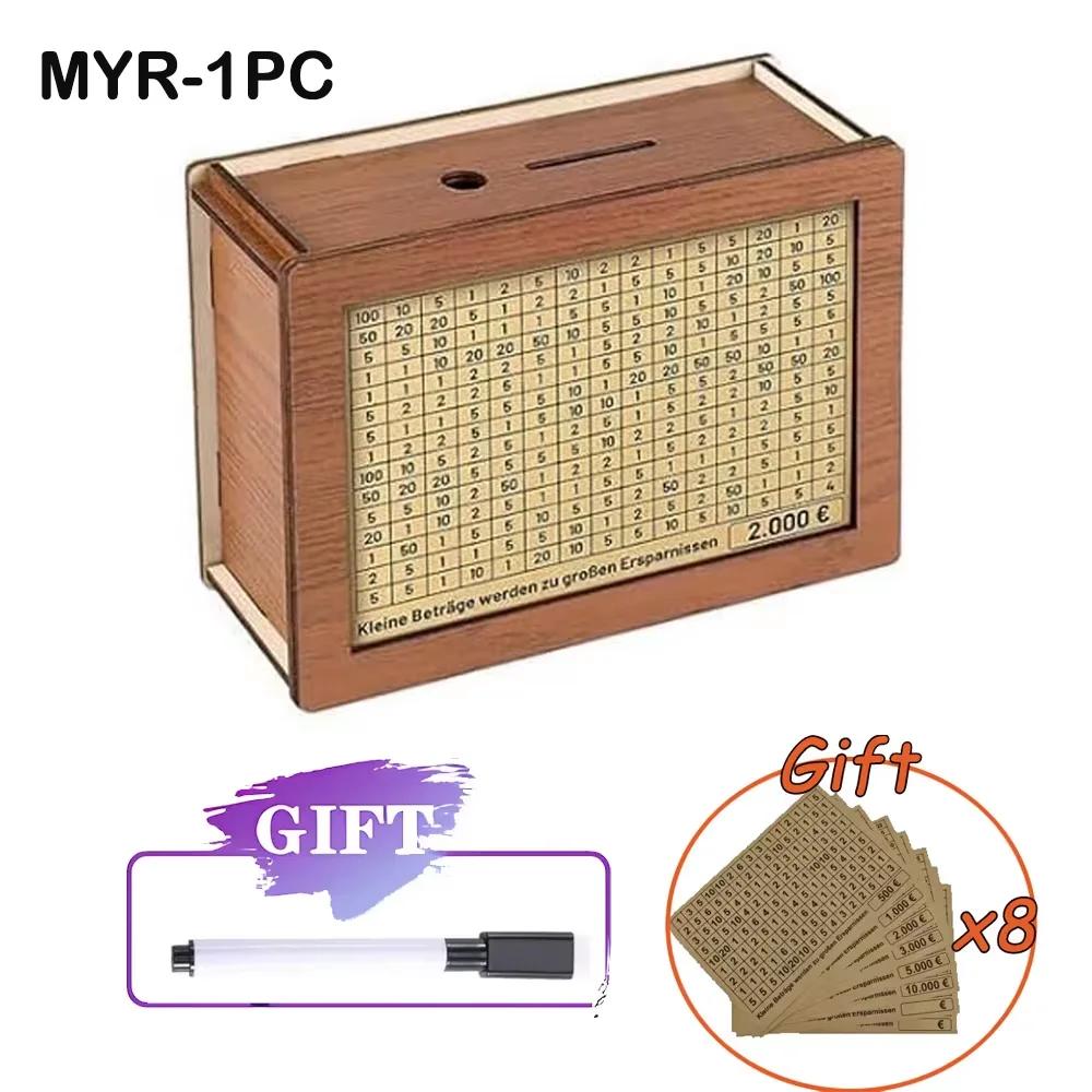Деревянная копилка, многоразовая самодельная копилка, копилка с целью сбережений и цифрами для проверки, помогает привычке экономить