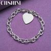 CHSHINE 925 Sterling Silver Heart Brand Bracelet For Women Wedding Party Fashion Charm Jewelry