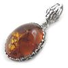 [N2184] - Silver Pendant 'Inspiration' Amber (rhodium-plated) - 23x16 Mm