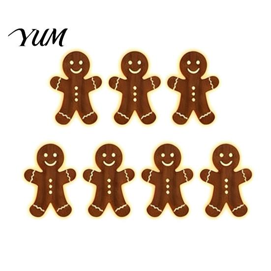 Christmas Indoor Lighted Decor 7Pcs Glowing Wooden Wall Silhouette Lights, LED Xmas Decor, Reindeer Holiday Decorations Santa Tree Gingerbread