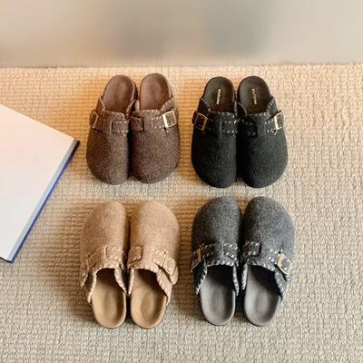 Теплые женские туфли на толстой подошве, на пуговицах, универсальные, полуботинки