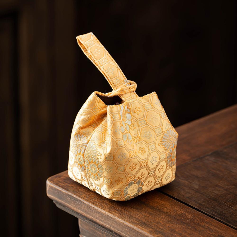 Вышитая сумка для хранения чайных чашек, утолщенная сумка, переносная сумка для чайных чашек из ткани с завязками