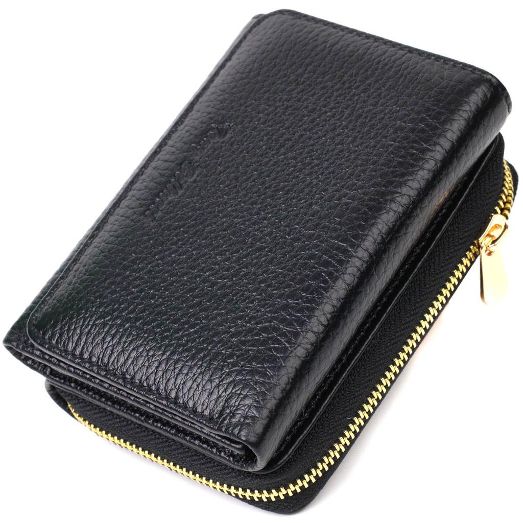 Women's Tri-fold Wallet Made of Genuine Leather Tony Bellucci Wallet 22024 Black