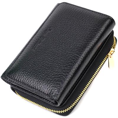 Женское портмоне в три сложения из натуральной кожи Tony Bellucci Wallet 22024 Черный