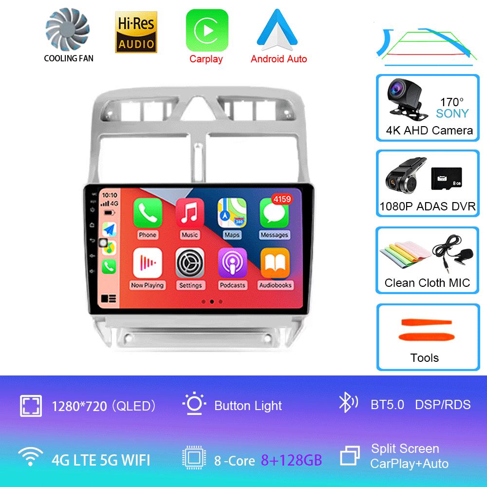 Car Radio Android 14 For Peugeot 307 1 2001 - 2008 Multimedia Video Player Navigation GPS No 2din 2 Din DVD