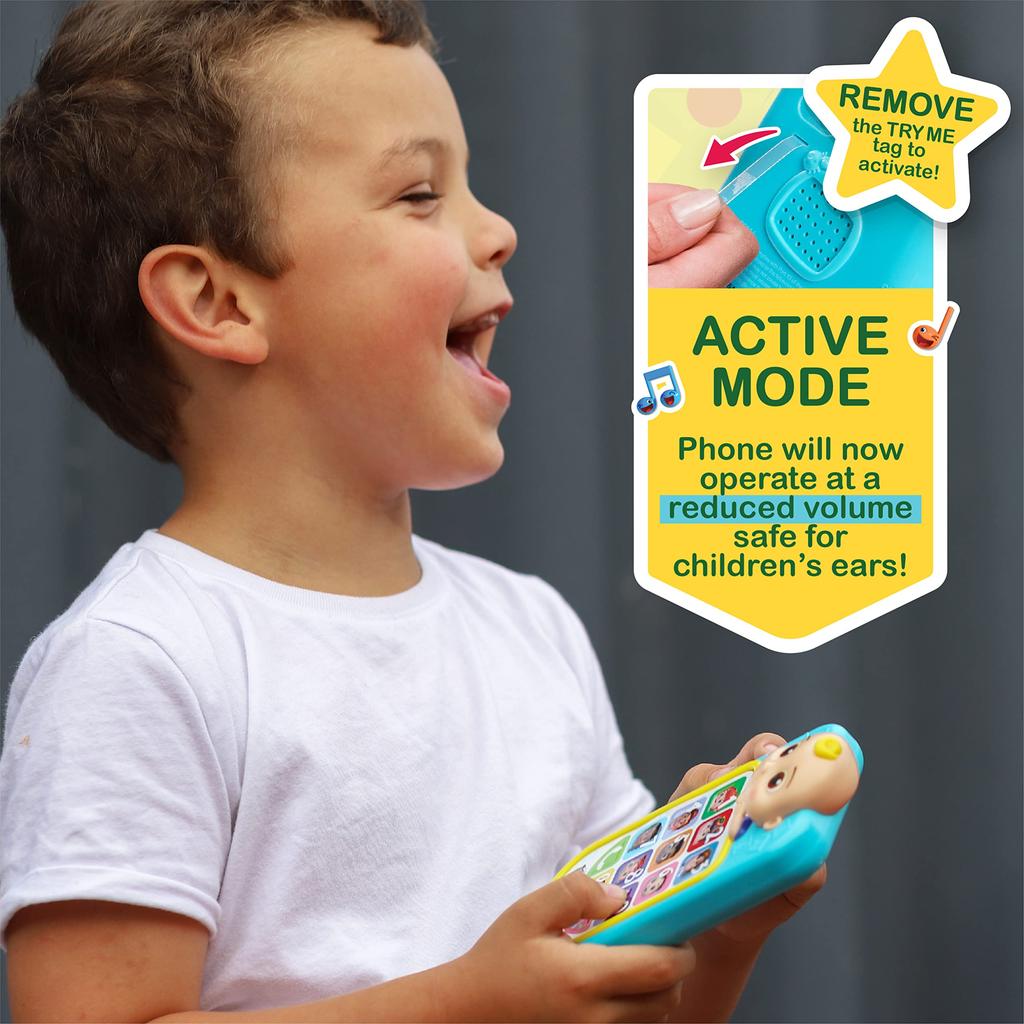 CoComelon Первая обучающая игрушка Мобильный телефон для детей 18 Just Play JJ's Kids, Огни, Звуки, Музыка, Буквы, Цифры, Цвета, Формы, Погода, Игрушки,