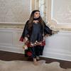 Silk Kurta Tunic Set with Cutwork Floral Applique Border