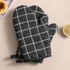 Kitchen Microwave Oven Insulation Gloves Thickened Plaid Anti-scalding Heat-resistant Gloves High Temperature Baking Cotton Linen Oven Gloves