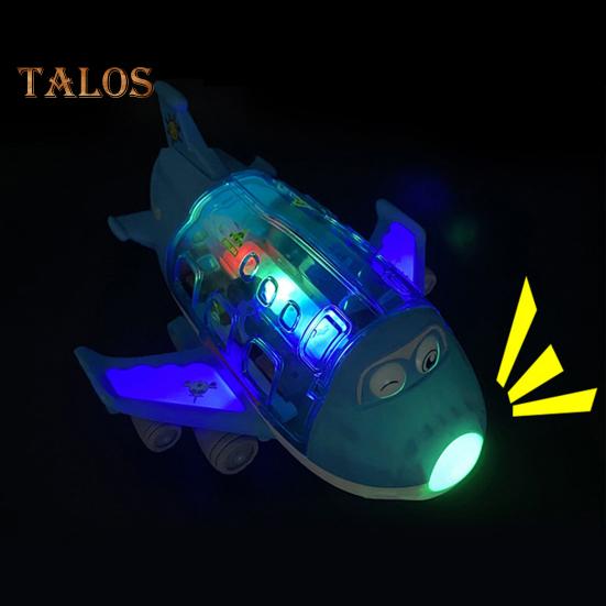 Электрический игрушечный самолет с музыкальным светом, вращение на 360 градусов, интеллектуальный обход препятствий, детский трюковой самолет, игрушка для малышей, мальчиков и девочек, подарок