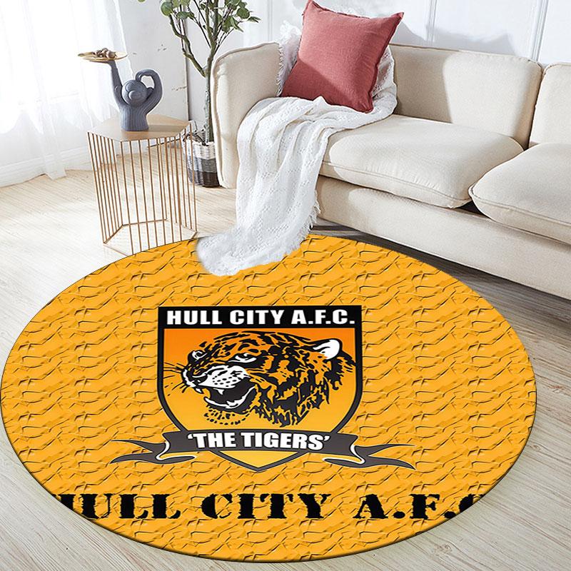 Круглый ковер с узором Hull City, Ковер для гостиной, спальни, игровой комнаты, Нескользящий коврик для пола, Праздничные и Подарок на день рождения.