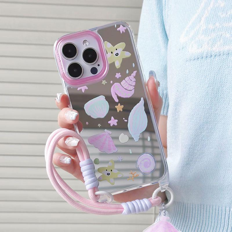 Чехол для зеркала Zhitai: Совместимо с iPhone 15/13 Pro Max/12, женский летний дизайн