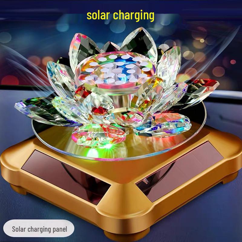 Solar Crystal Lotus Car Perfume Aromatherapy Ornament – Long-lasting Interior Decoration for Men