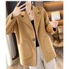 Winter Wool Coat for Women Loose Fit Tweed Jacket Oversized Warm Outerwear