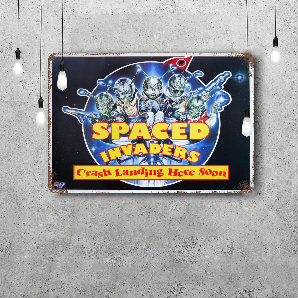 MINISO Космические захватчики Классический постер Ржавая металлическая табличка Ретро декоративная тарелка Бар Пещера Гараж Металлическая вывеска Украшение стены