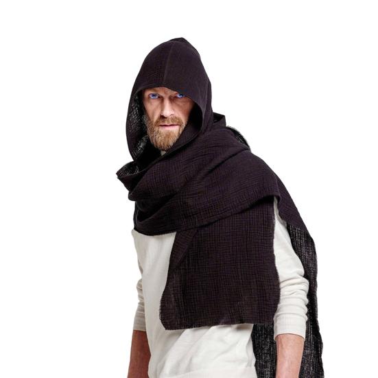Men Shawl Scarf Lightweight Solid Color Long Scarf Shawl Retro Cotton Linen Outdoor Neck