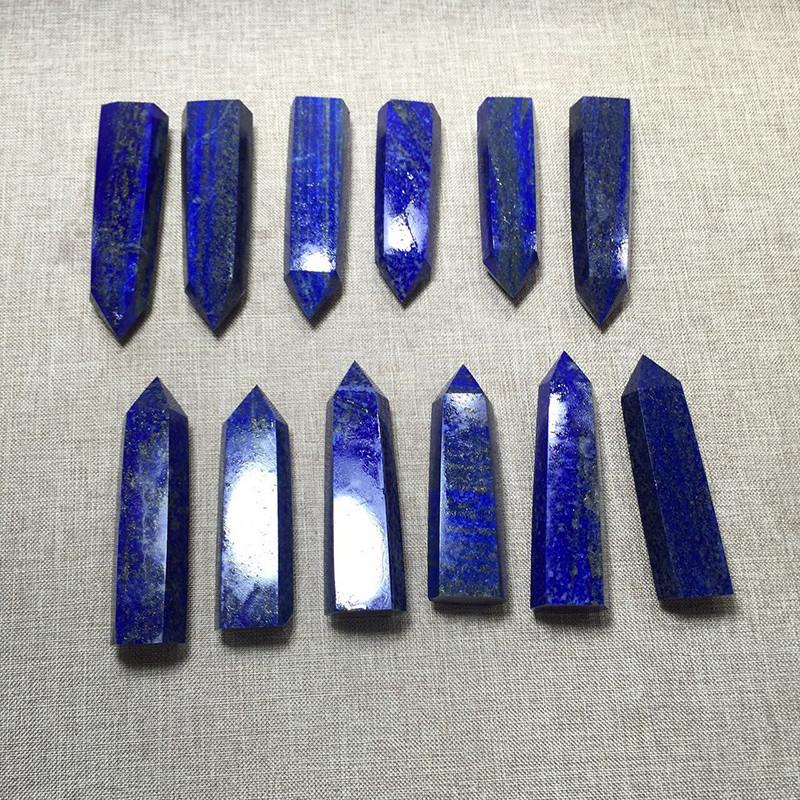 Natural Rock Lapis Lazuli Quartz Crystal Stone Point Healing Wand Dark Blue Gift Unique And Educational Healing Crystal