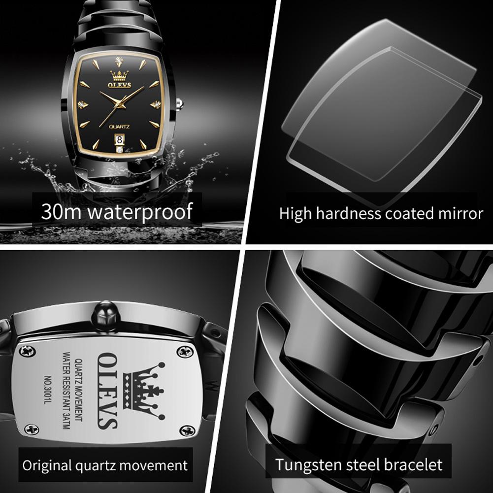 OLEVS Брендовые керамические кварцевые часы, новые водонепроницаемые мужские часы для деловых пар, мужские часы