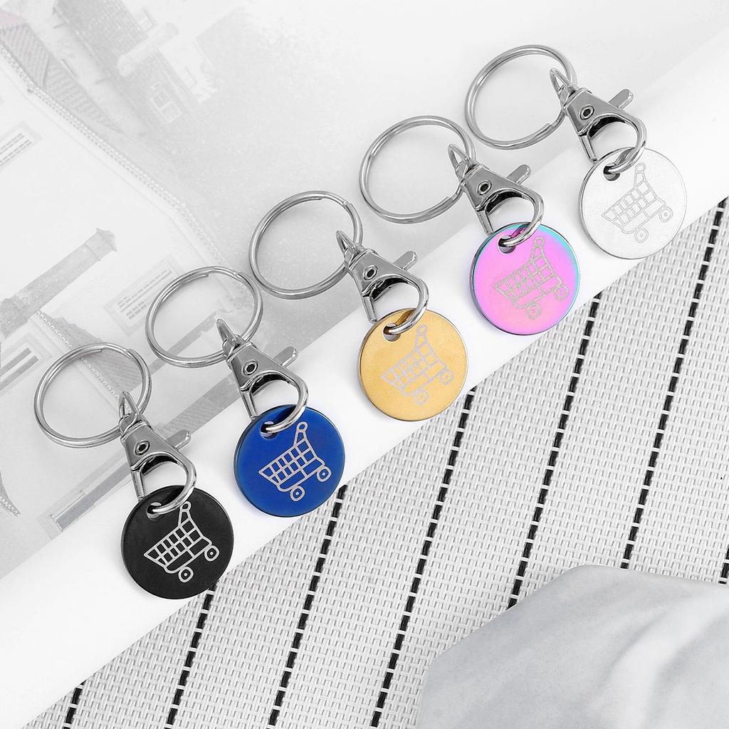 Брелок из нержавеющей стали Части тележки для покупок с ручным приводом для супермаркета Монета для покупок в супермаркете