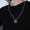 Retro Viking Double Axe Pendant Necklace For Women Men Silver Stainless Steel Box Chain Hip Hop Rock Neck Jewelry Gifts