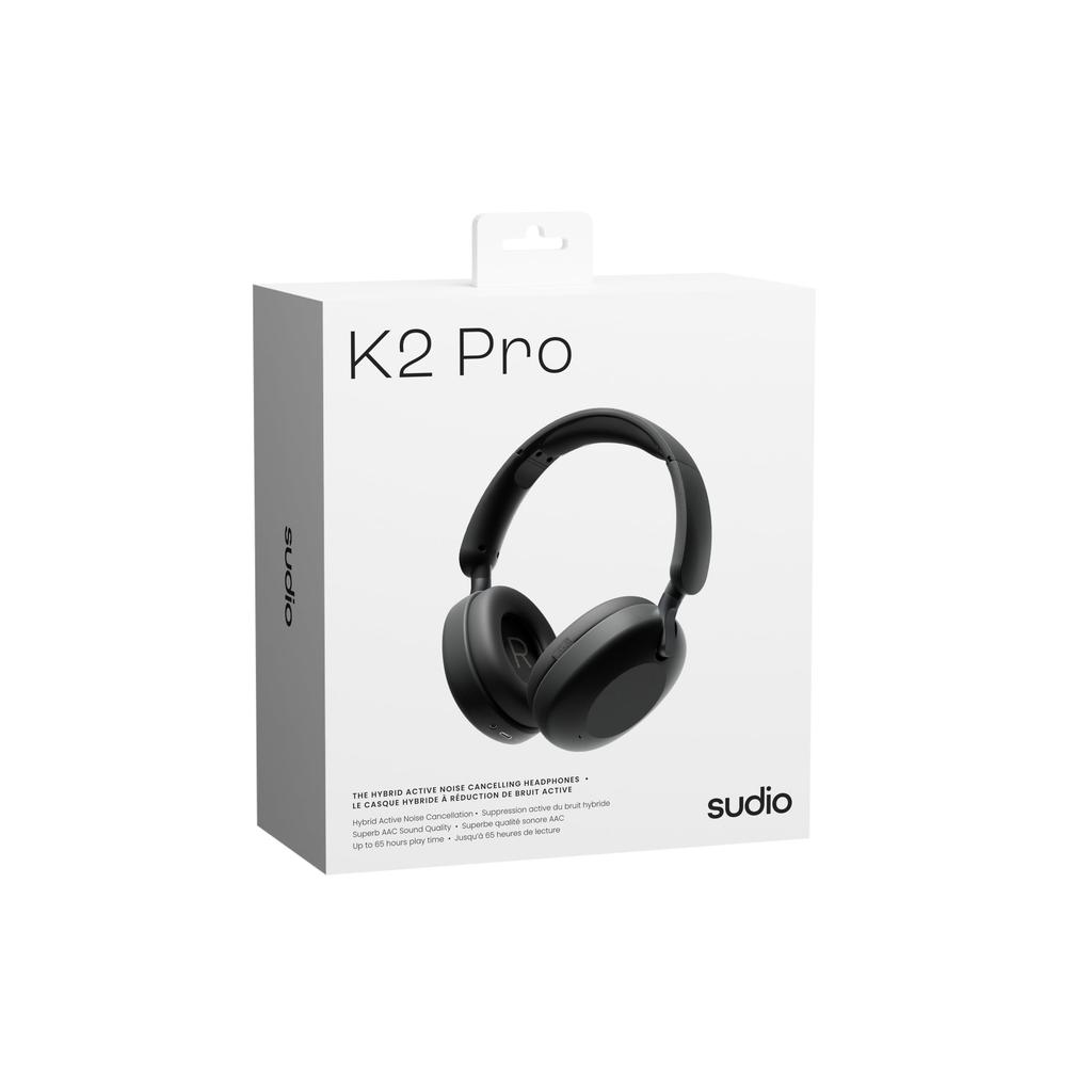 Беспроводные наушники SUDIO K2 Pro, совместимые с iOS и Android, с микрофоном, ANC шумоподавлением, легкие наушники (черный) (Блютуз 5.4 / / /