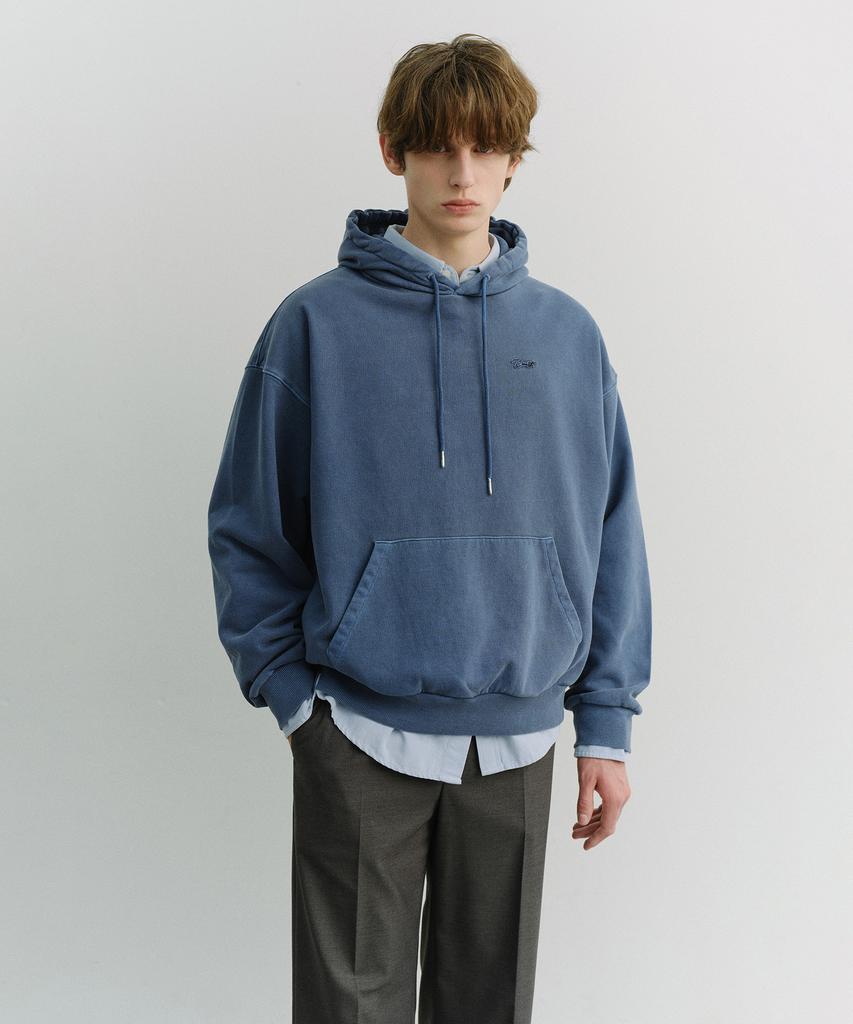 Худи с garment dyed окрашиванием_Унисекс_Udts6A113_Синий