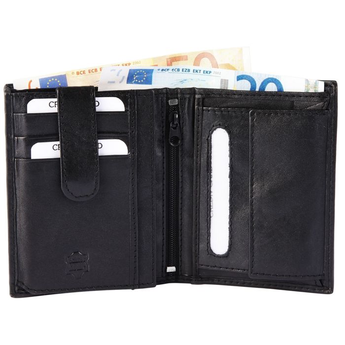 Portefeuille Akzent en cuir noir chic