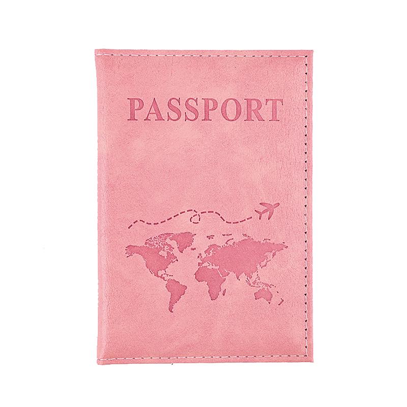 Pu Leather Card Case Cover Unisex Simple Passport Cover World Thin Slim Travel Passport Holder Wallet Gift
