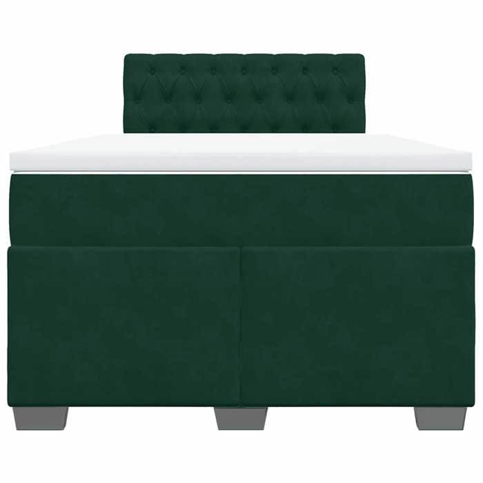 Maison Exclusive - Sommier à lattes de lit et matelas Vert foncé 120x200cm Velours
