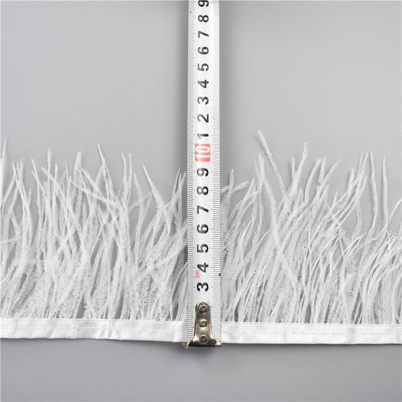 Перо 8-10 см Отделка страусиными перьями для шитья и рукоделия Черная перьевая бахрома для украшения юбки Натуральные перья Ленточная бахрома