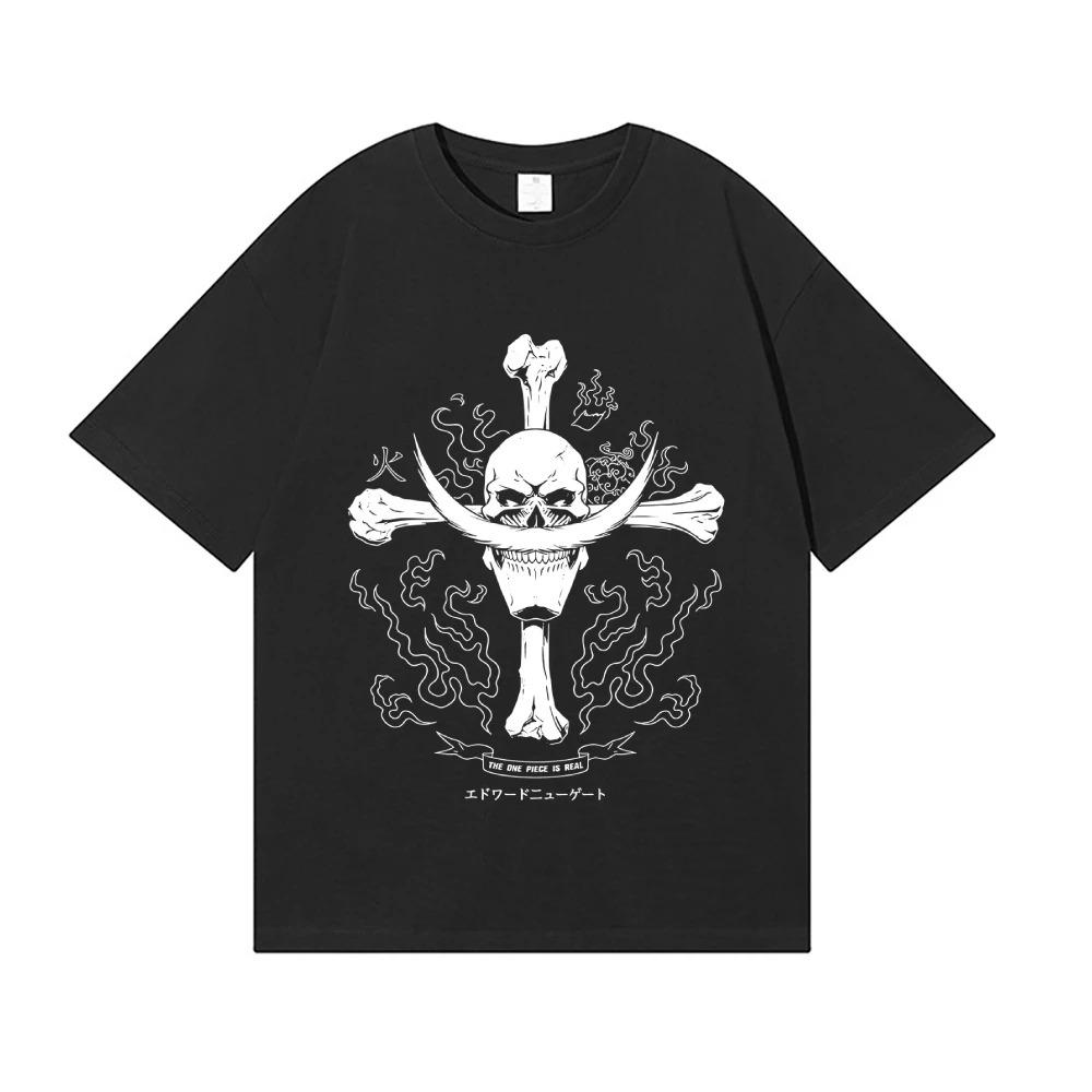 Летняя футболка 2026 ONE PIECE Эдвард Ньюгейт Аниме Стиль Классическая футболка Высококачественная уличная одежда Мужская одежда и Женская одежда