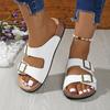 Cushion Outdoor Shoes Adjustable Buckle Cork Slides for Sandals with Comfortable Arch Support Sandals Retro Women Men Sandals