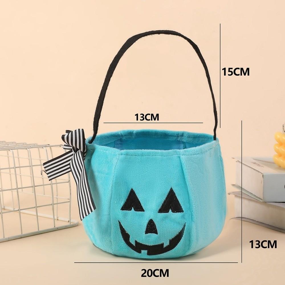 Flexible Pumpkin Bucket Open Top Trick or Treat Bucket Holiday Ghost Plush Bag Dessert Making
