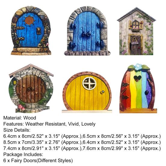 Дверь сказочного дома Модная прекрасная экологически чистая садовая скульптура Ручная работа Тонкая текстура Дверь сказочного дома Дверь сказочного дома Украшения для патио