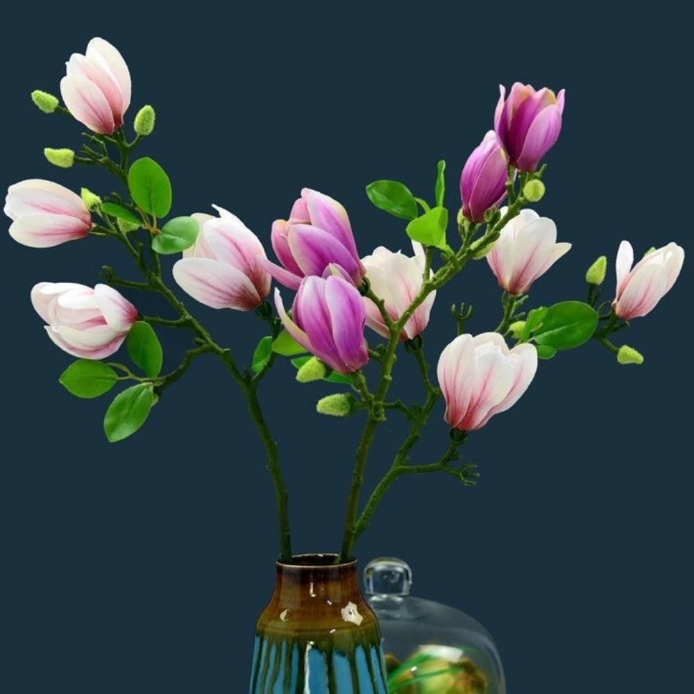 Real Touch Artificial Magnolia Branches Handmade Floral Ornaments Simulated Orchids  Mother's Day