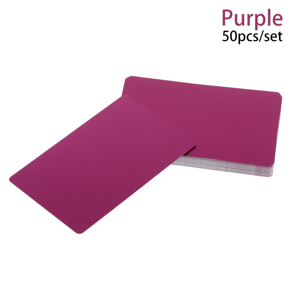 50 Pcs/Set Smooth Laser Engraving Aluminum Business Card Name Cards Blank Metal Carte