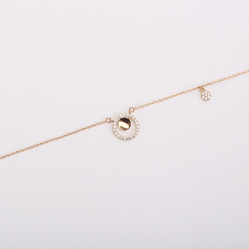 925 пробы стерлингового серебра кисточка циркон круг шарм ожерелье кулон для женщин свадьба девушки ювелирные изделия подарок аксессуары dz375