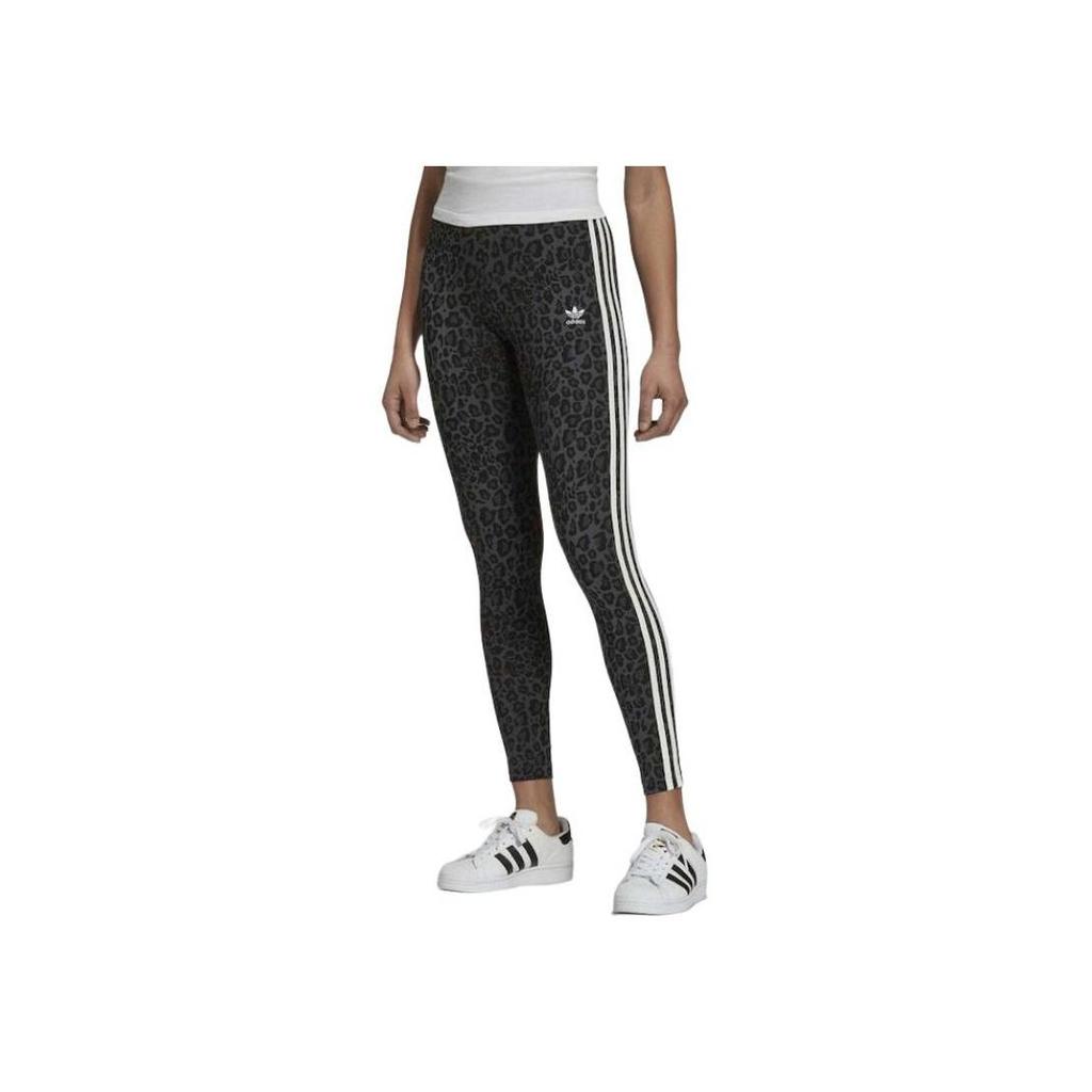 adidas Леггинсы Originals женские с леопардовым принтом Черные HB4769